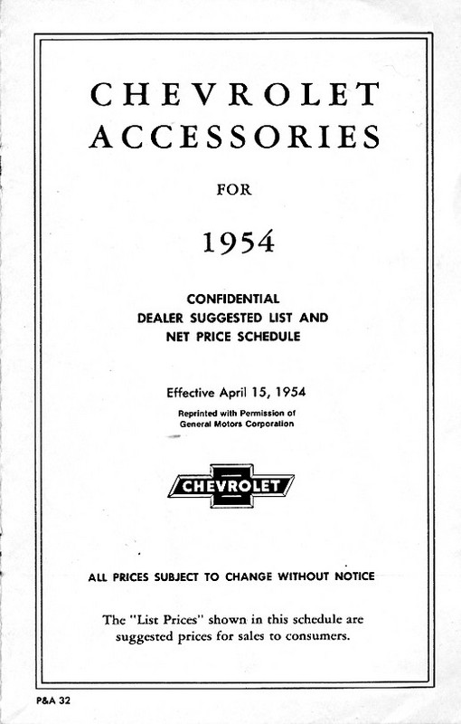 1954 Chevrolet Truck Accessories